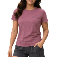Camiseta Feminina Columbia MC Bordada Rosa Fig - 321059