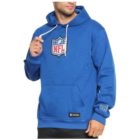 Imagem do Blusa Moletom Masculina Peluciada NFL Azul Royal - NF25