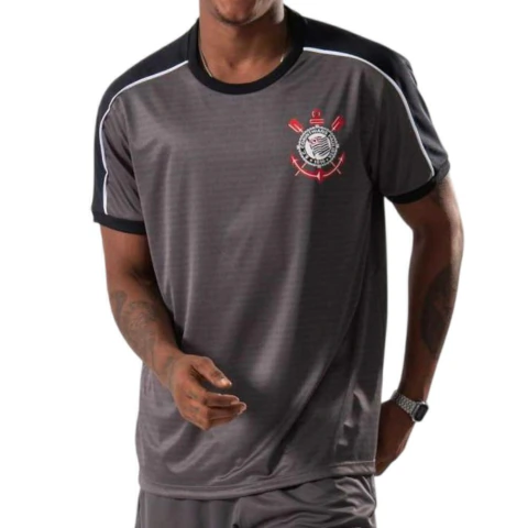 Camiseta Masculina Braziline Corinthians Mito Cinza - 39J3