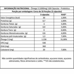 Ômega 3 1000mg Probiotica 100 Cápsulas - comprar online