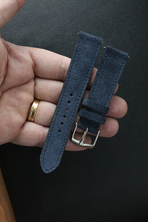 Pulseira Camurça Azul Marinho