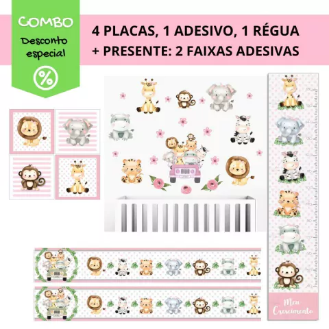 Combo Safari Jeep Aquarela Rosa