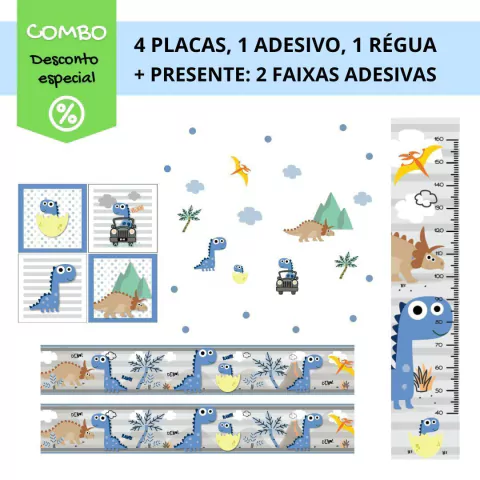 Combo Dino Dinossauro Azul