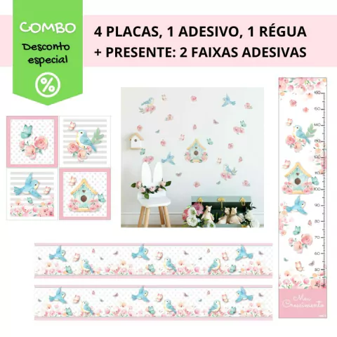 Combo Passarinhos Jardim Encantado