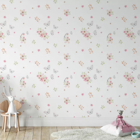 Papel de Parede Jardim de Borboletas