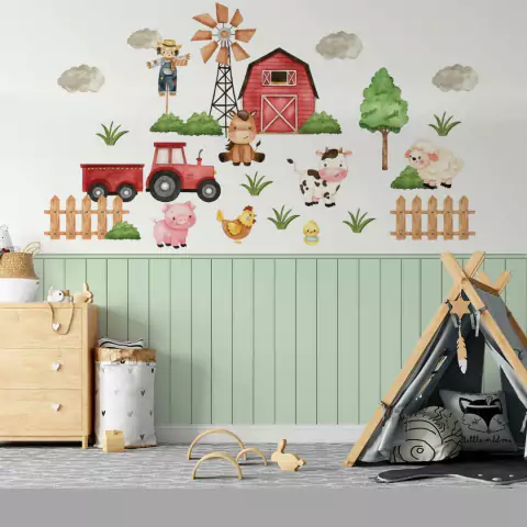 Kit Painel Decorativo Fazendinha Aquarelada - comprar online