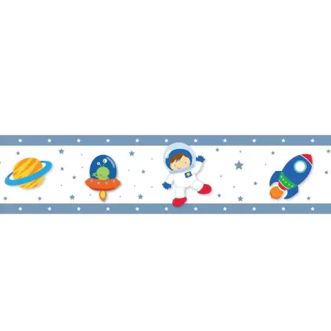 2 Faixas Adesivas De Parede Astronauta