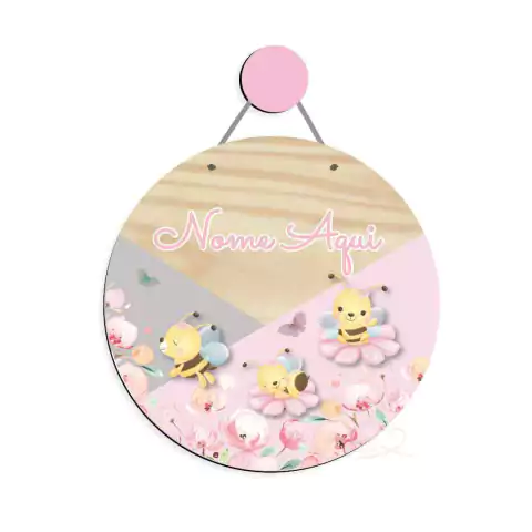 Abelha Abelhinha Enfeite de Porta MDF com Nome Personalizado - comprar online