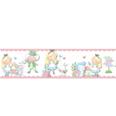 2 Faixas Adesivas De Parede Alice no País das Maravilhas