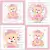 4 Placas Decorativas MDF Ursinha Princesa Realeza