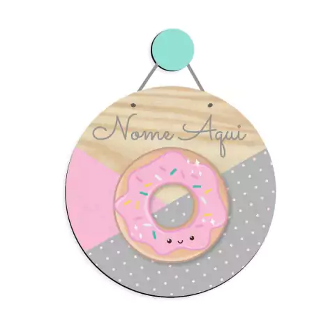 Rosquinha Doce Docinho Confeitos Enfeite de Porta MDF