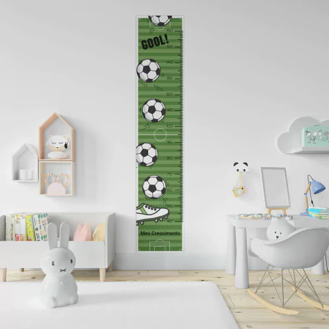 Regua de Crescimento Adesivo Esportes Futebol
