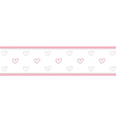 2 Faixas Adesivas de Parede Coracoes Tons de Rosa