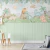 Papel de Parede Dinossauros com Painel Ripado Verde - comprar online