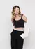 TOP CROPPED ALÇAS DUPLAS CANELADO - PRETO 6IPGN10EN