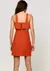 VESTIDO CURTO DECOTE RETO EM ALGODÃO COM LINHO - LARANJA - comprar online