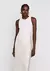 REGATA CANELADA AJUSTADA DECOTE REDONDO - OFF WHITE 6IPKNMCEN