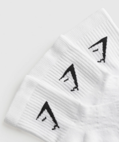 GYMSHARK Crew Socks 3PK White - M - comprar en línea