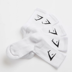 GYMSHARK Crew Socks 3PK White - M en internet