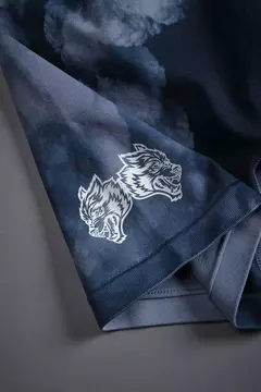 WOLVES PYRAMID EVERSON SEAMLESS "TRAINING" SHORTS IN DARC BLUE GHOST CLOUDS - GYMVIBES
