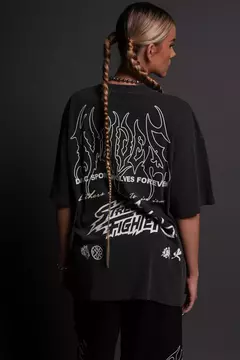 Final Boss "Premium" Unisex Oversized Tee in Wolf Gray - comprar en línea