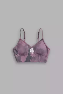 CONQUER "EVERSON SEAMLESS" SPORTS BRA IN CIPHER PURPLE BIG GHOST CLOUD - GYMVIBES