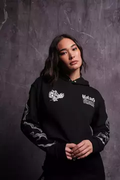 INFERNAL BLOOM "PIERCE" (CROPPED) HOODIE IN BLACK - comprar en línea