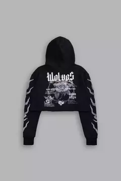 INFERNAL BLOOM "PIERCE" (CROPPED) HOODIE IN BLACK - GYMVIBES