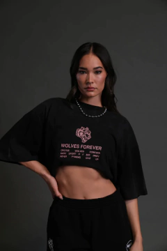 WOLVES HAVE YOUR BACK "PREMIUM" OVERSIZED TEE IN BLACK HALO WASH - tienda en línea