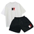 Conjunto camiseta tradicional 100% algodâo + Short mauricinho tactel estampa NY 'New york', Street wear, academia na internet