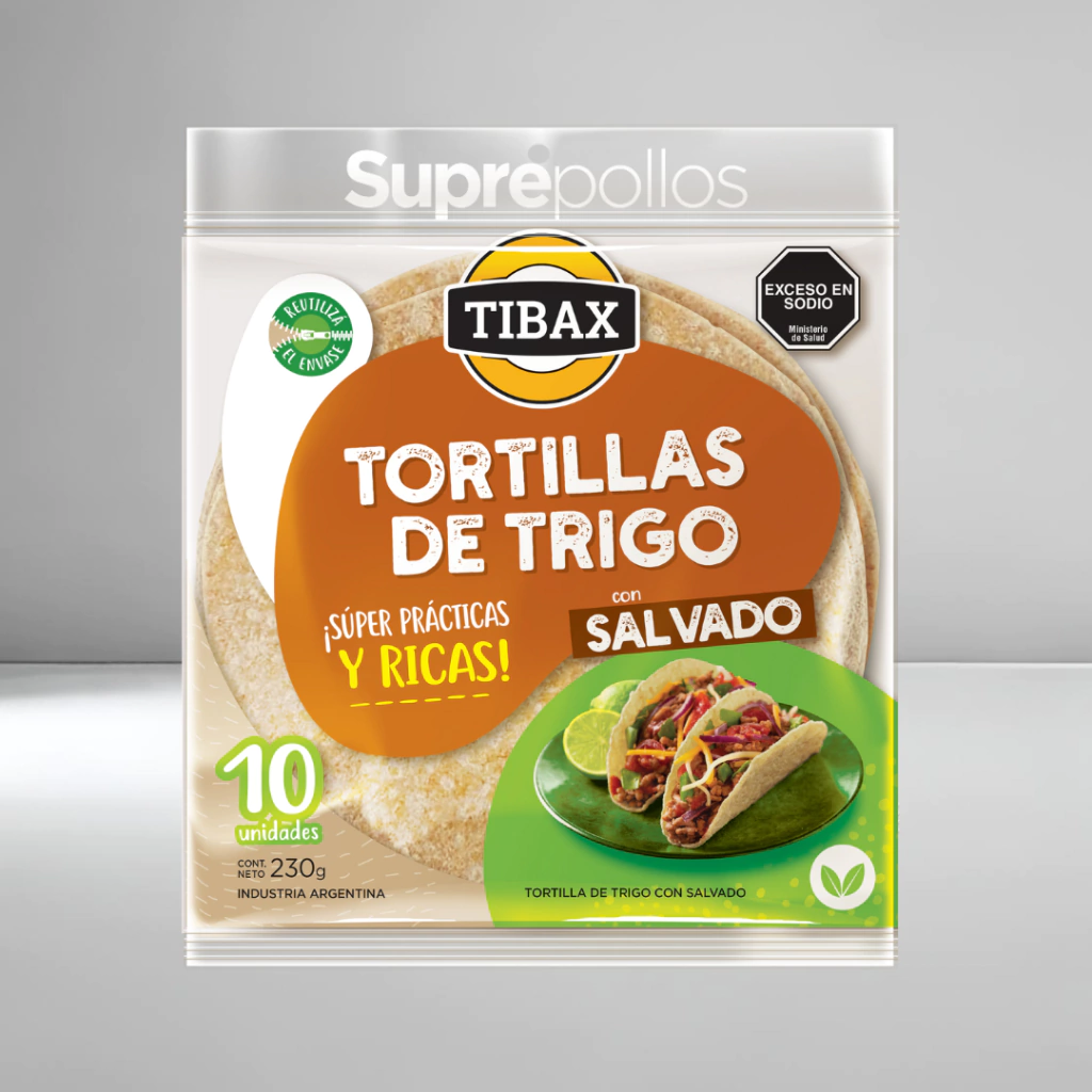 Tortillas con salvado Tibax x 10 u.