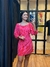 VEST CURTO VERMELHO FOLHAS ROSA LUREX LISTRAS LIZIE G