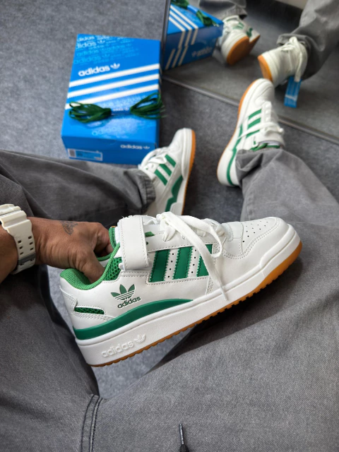 FÓRUM LOW VELCRO LUXO BRANCO/VERDE - comprar online