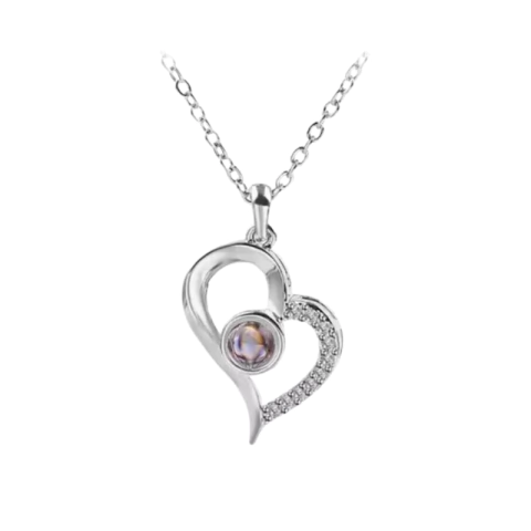 Collar proyecta Te amo Asimetrico Dorado y Plateado - comprar online