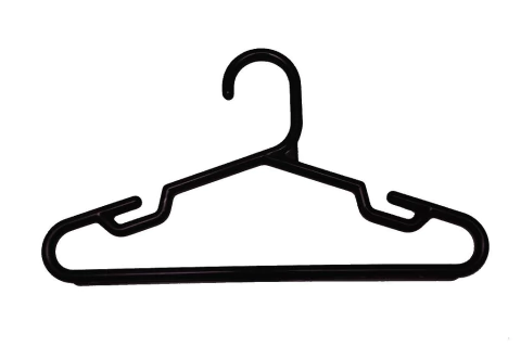 Cabide Plástico Juvenil Cavado Preto