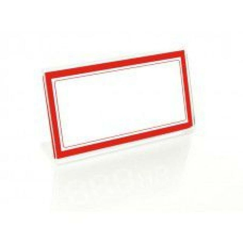 Acrílico Porta Preço c/Etiqueta Vermelha 70x37mm 12 pç