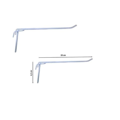 Gancho Para Tela 25 Cm 4 mm Cor Branco( 007702)