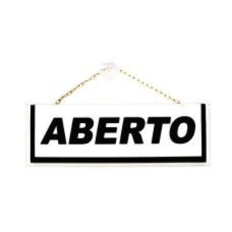 Placa Aberto/Fechado - 210mm x 70mm