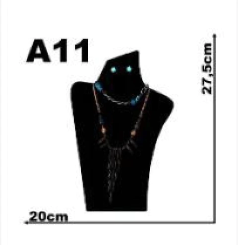 Expositor para Colar Busto Grande Cor Preto