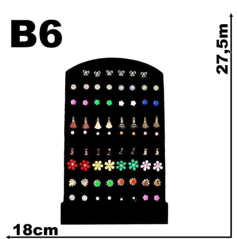 Expositor Veludo para Brinco Furadinho Cor preto