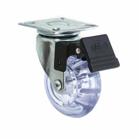 Rodizio Giratório D50 Incolor Silicone Com Freio