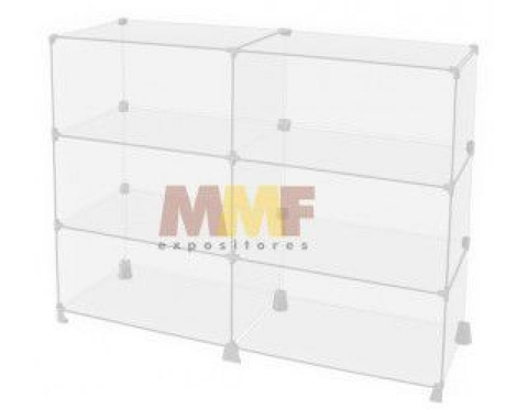 Balcão modulado de vidro - 120 x 95 x 40 cm