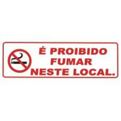 Cartaz Proibido Fumar - 300mm x 100mm
