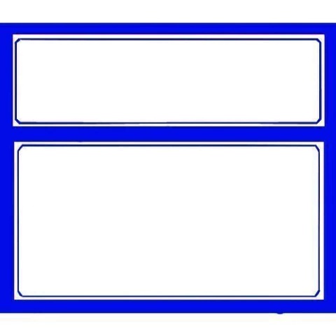 Etiqueta pvc azul - 110 mm x 95 mm - Pct 30 Unid