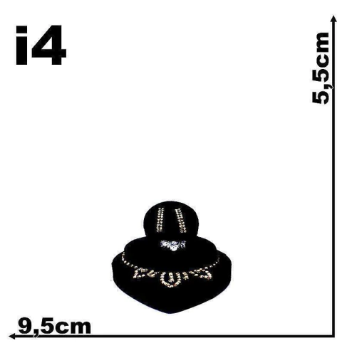 Expositor Veludo Vitrine 3 em 1 Coração