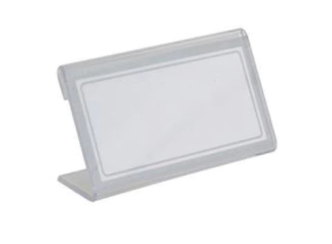 Porta Preço Com Etiqueta Prata - 55 mm x 25 mm - Pct 12 Unid