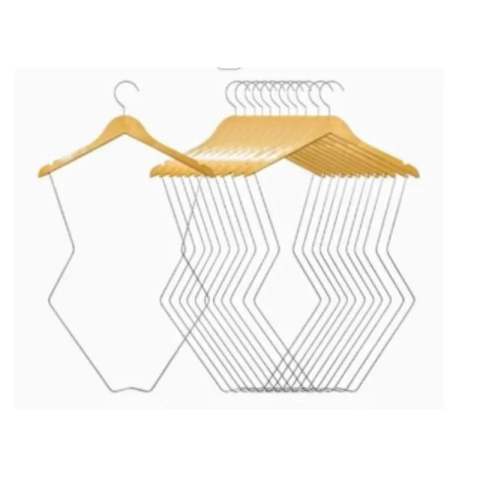 Cabide Metal Colant Com Madeira Cromado Infantil