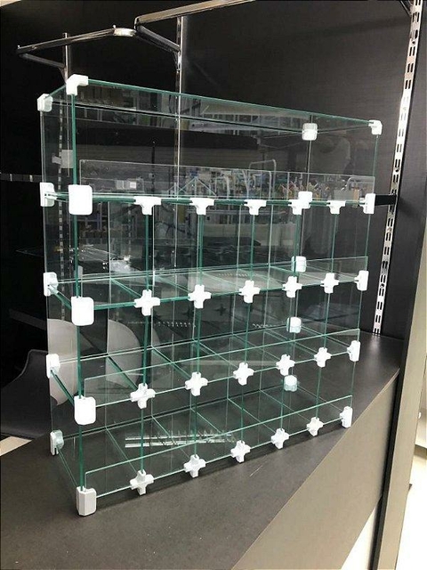 Baleiro Modulado de Vidro 4 divisórias- 60x60 cm