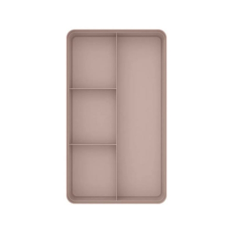 Organizador De Gavetas Logic 4 Secoes Rosa Quartz Fechado