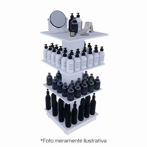 Gôndola pirâmide quadrada mdf branca 50 x 110 x 50 cm